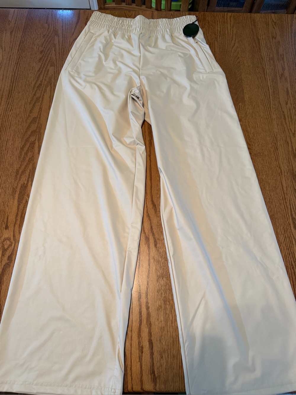 Offline by Aerie Real Luxe Faux Leather Wide Leg Pant Sandalwood